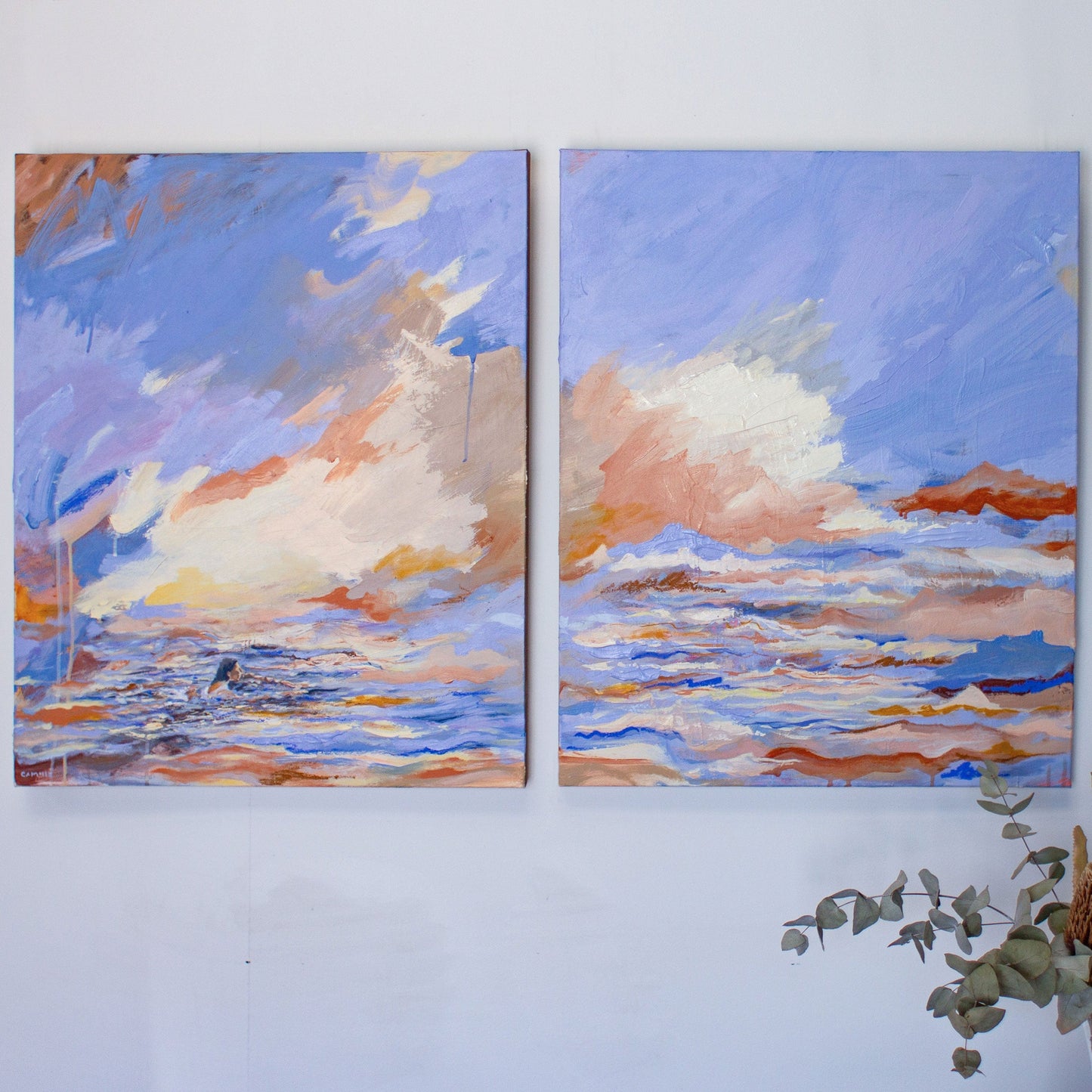 Palm trees (diptych) - original