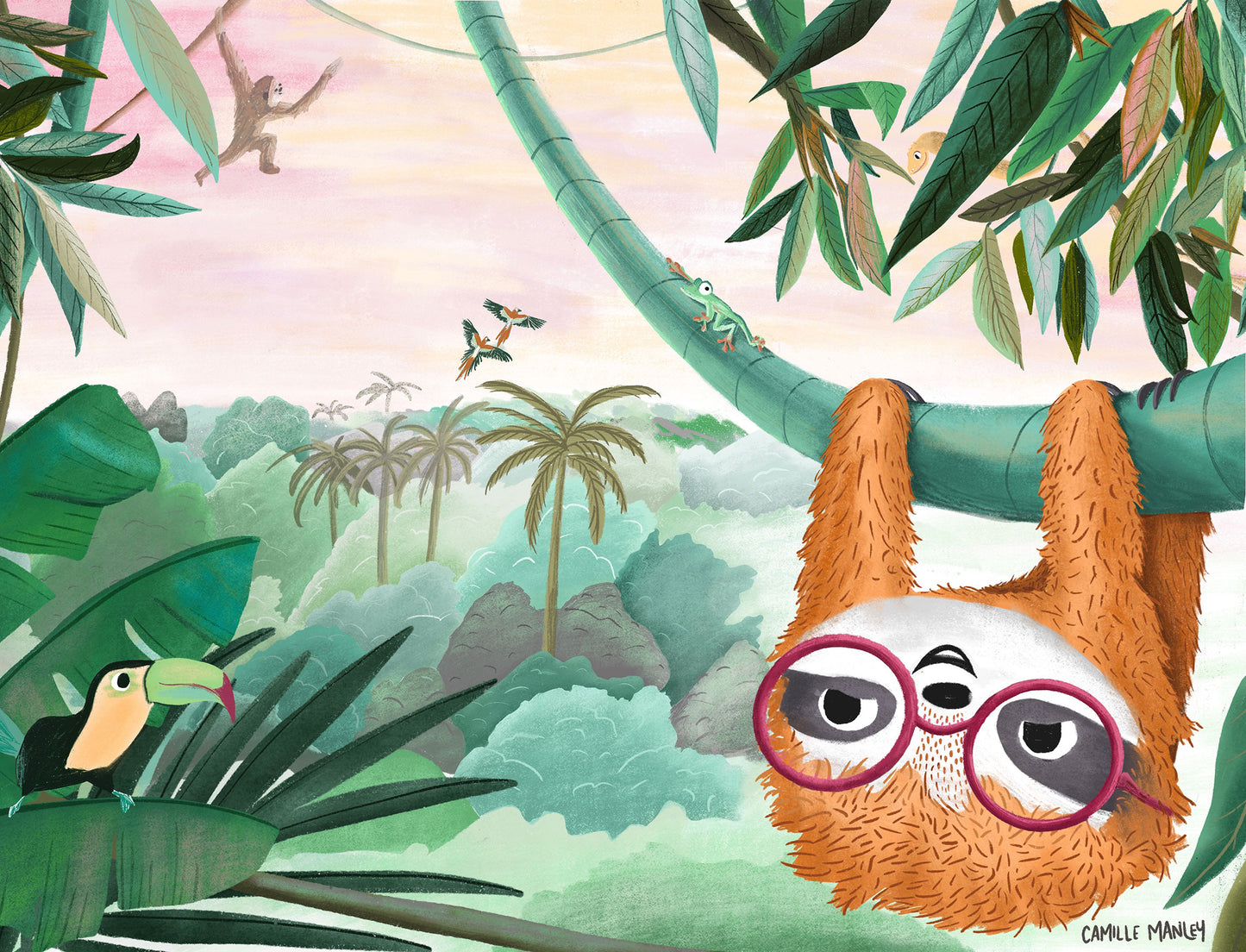 Sloth illustration - print